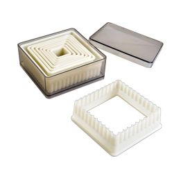 Set 9 Cookie Cutters "Square Fluted"