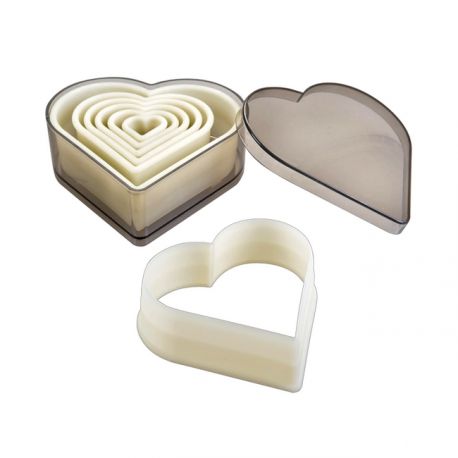 Set 7 Cookie Cutters "Heart Plain"