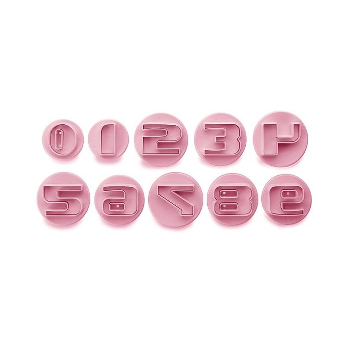 Set de 10 découpoirs à poussoir "Chiffres"