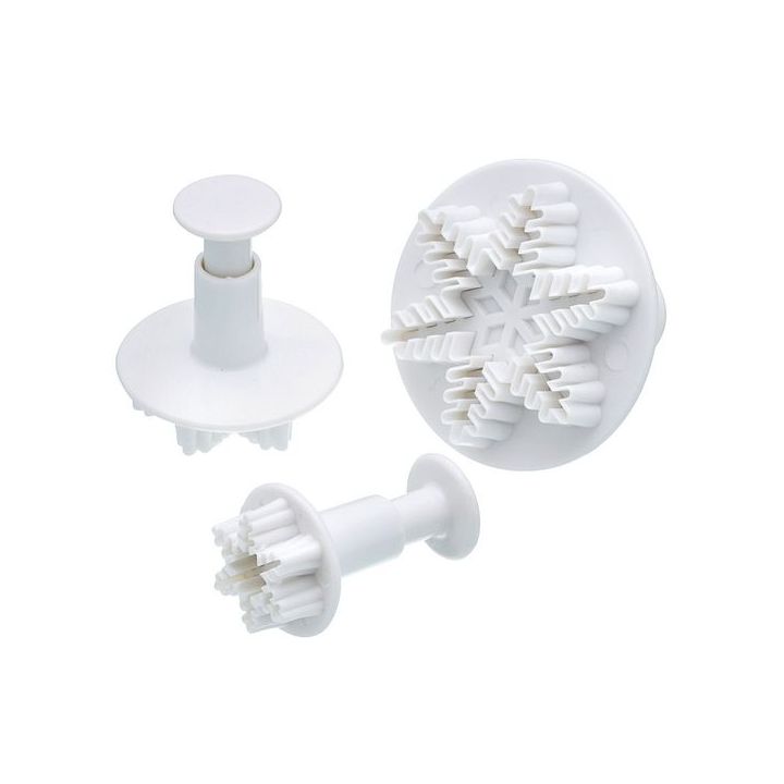 Set de 3 découpoirs à poussoir "Flocon de neige"