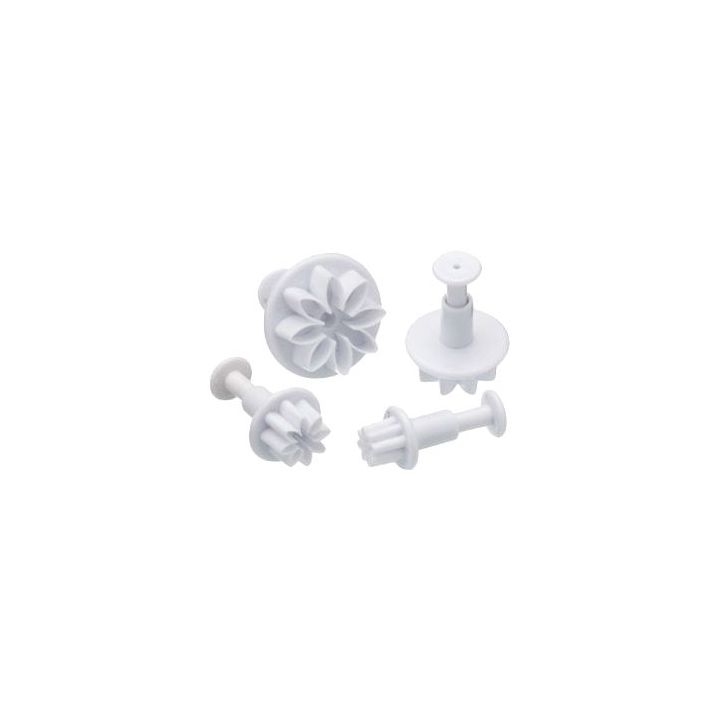 Set de 4 découpoirs à poussoir "Marguerite"
