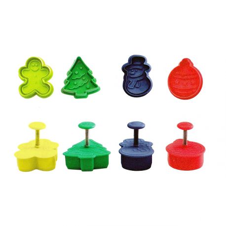 Set de 4 découpoirs à poussoir "Noël"