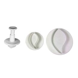 Set de 3 découpoirs à poussoir "Feuille ronde"
