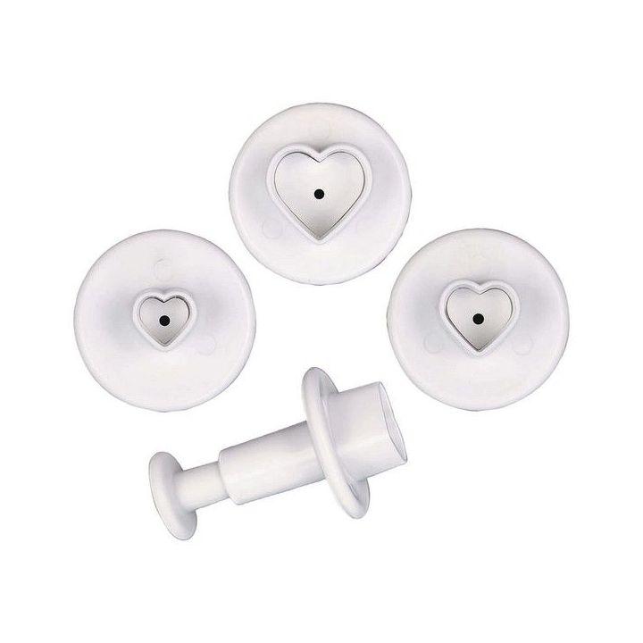 Set de 3 découpoirs à poussoir "Petit Coeur"