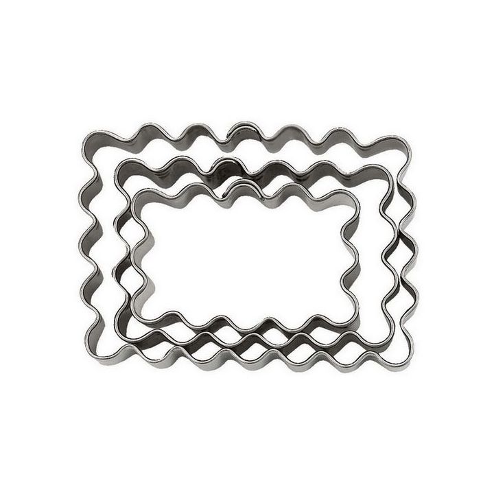 Set 3 Cookie Cutters "Rectangle" - Fluted