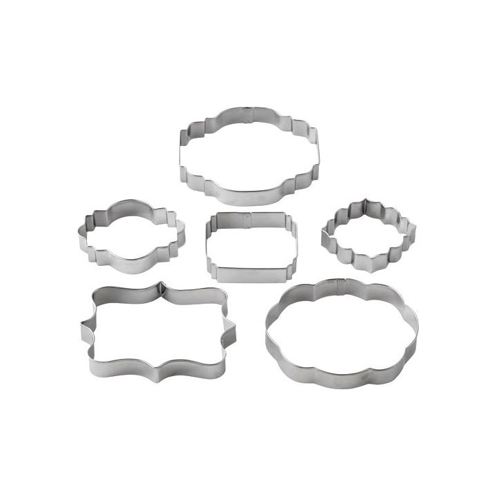 Set 6 Cookie Cutters "Cut-Outs Plaque"