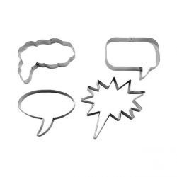 Set 4 Cookie Cutters "Speech Balloons"