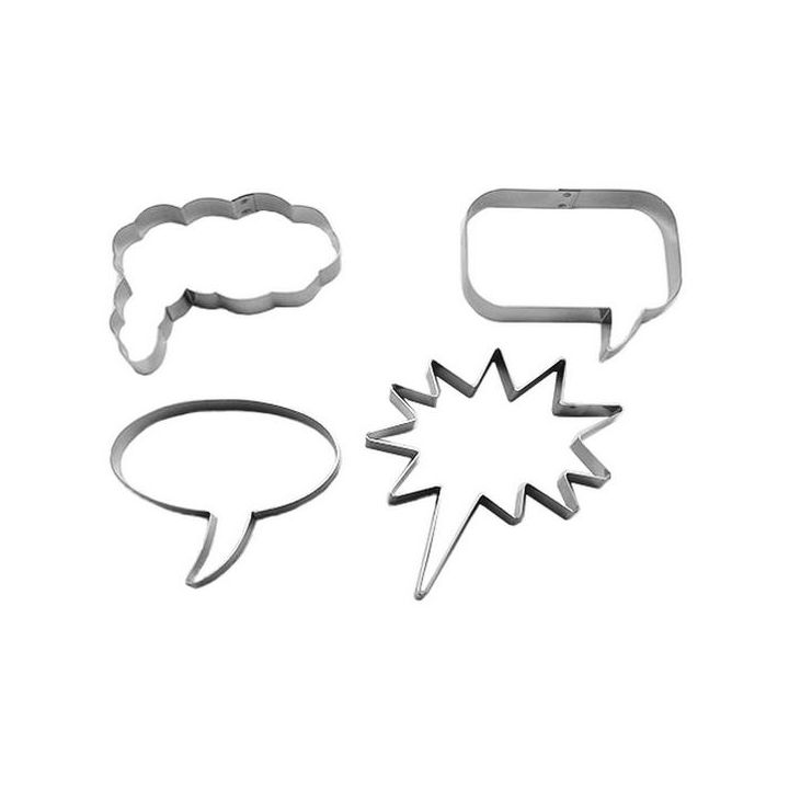 Set 4 Cookie Cutters "Speech Balloons"