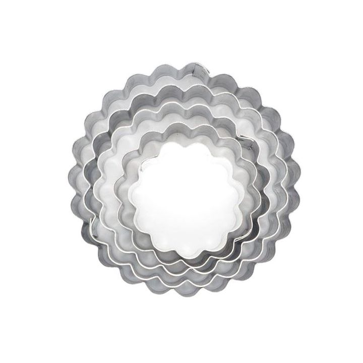Set 5 Cookie Cutters "Round" - Fluted
