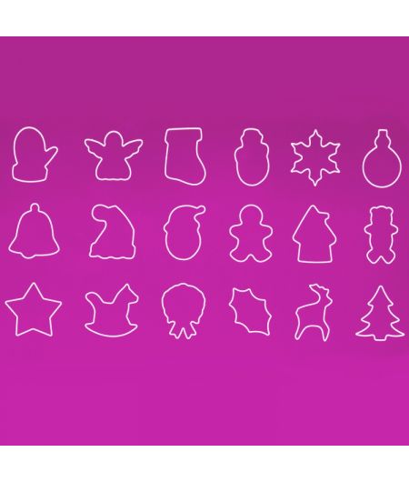 Set 18 Cookie Cutters "Christmas" - 10cm