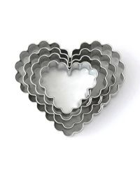 Set 4 Cookie Cutters "Heart" - Fluted