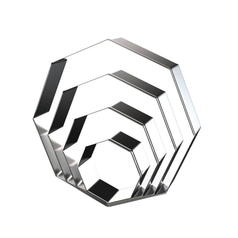 Set de 4 emporte-pièces inox "Octogone" unis