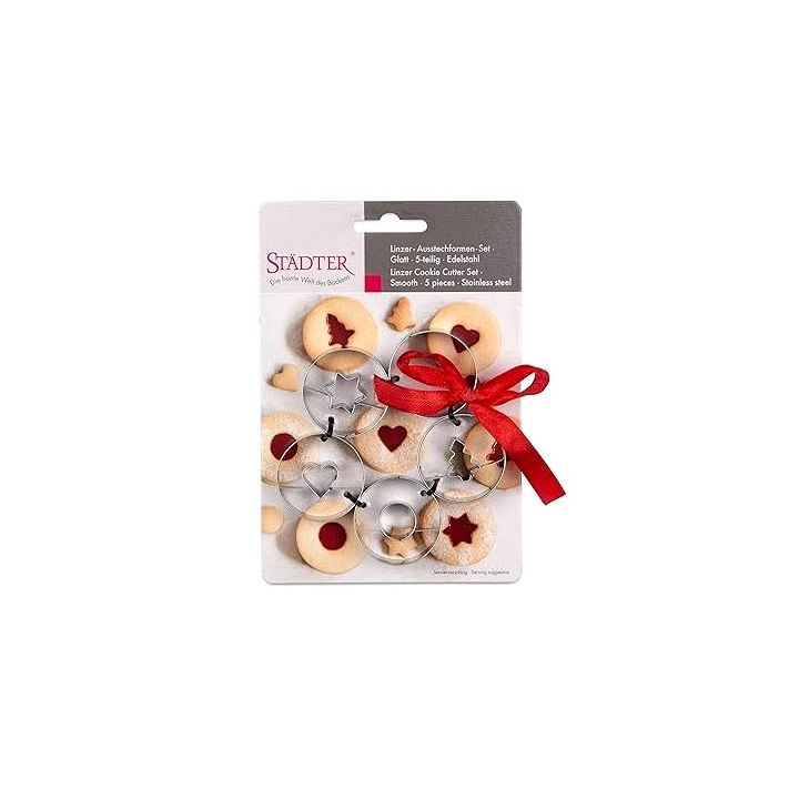 Set 5 Linzer Cookie Cutters "Christmas" - Ø 4cm