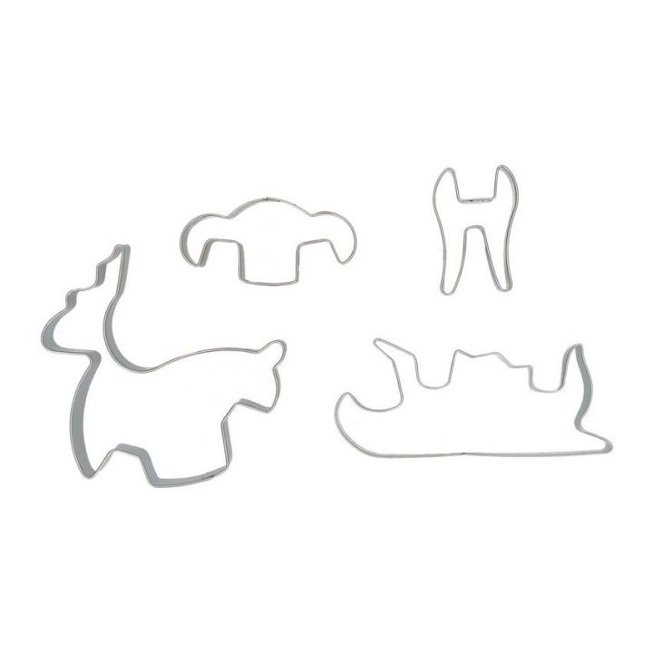 Set de 4 emporte-pièces "Traîneau du Père Noël" - 9cm