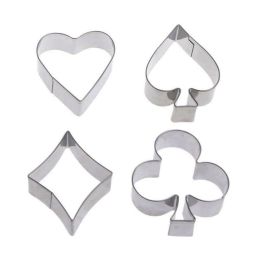 Set 4 Cookie Cutters "Card Suits"  - 5cm