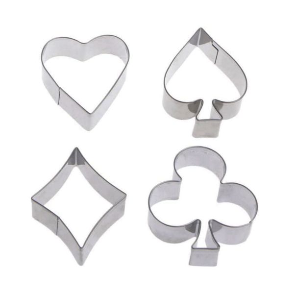 Set de 4 cortadores "Juego de cartas" -  5cm