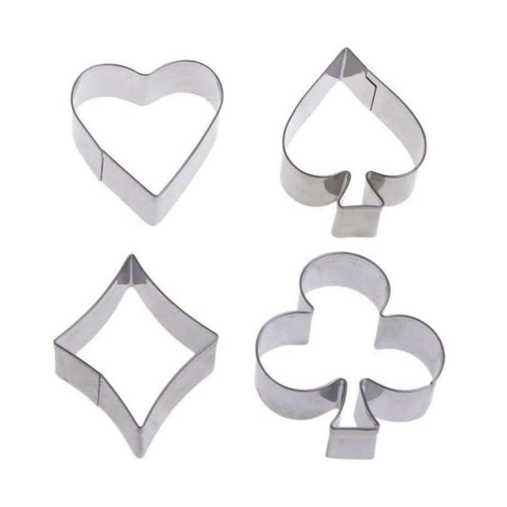 Set de 4 emporte-pièces "Jeu de Cartes" - 5cm