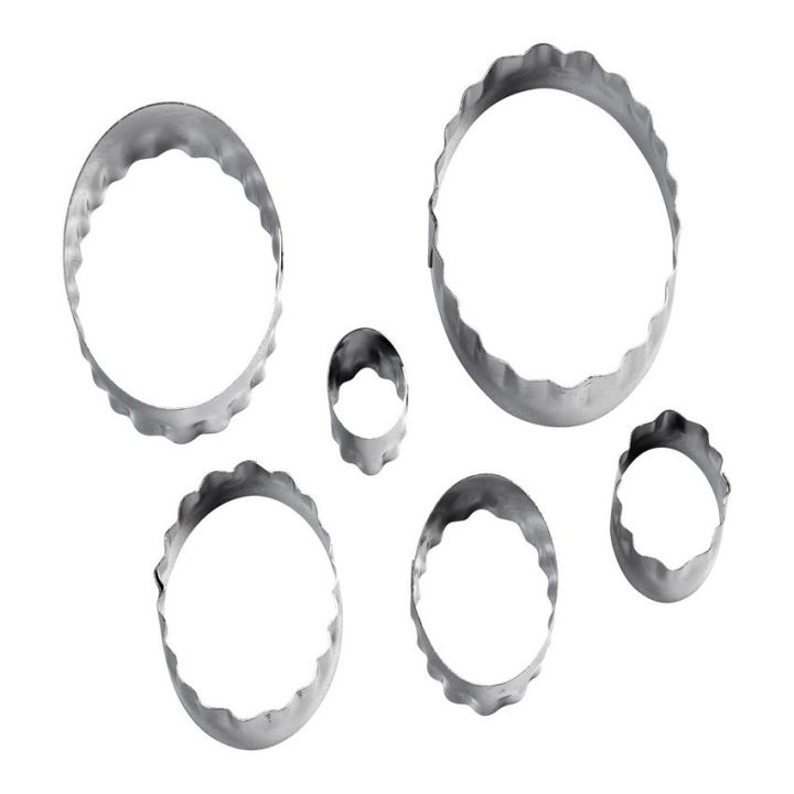 Set 6 Cookie Cutters "Oval - Double Side" - WILTON
